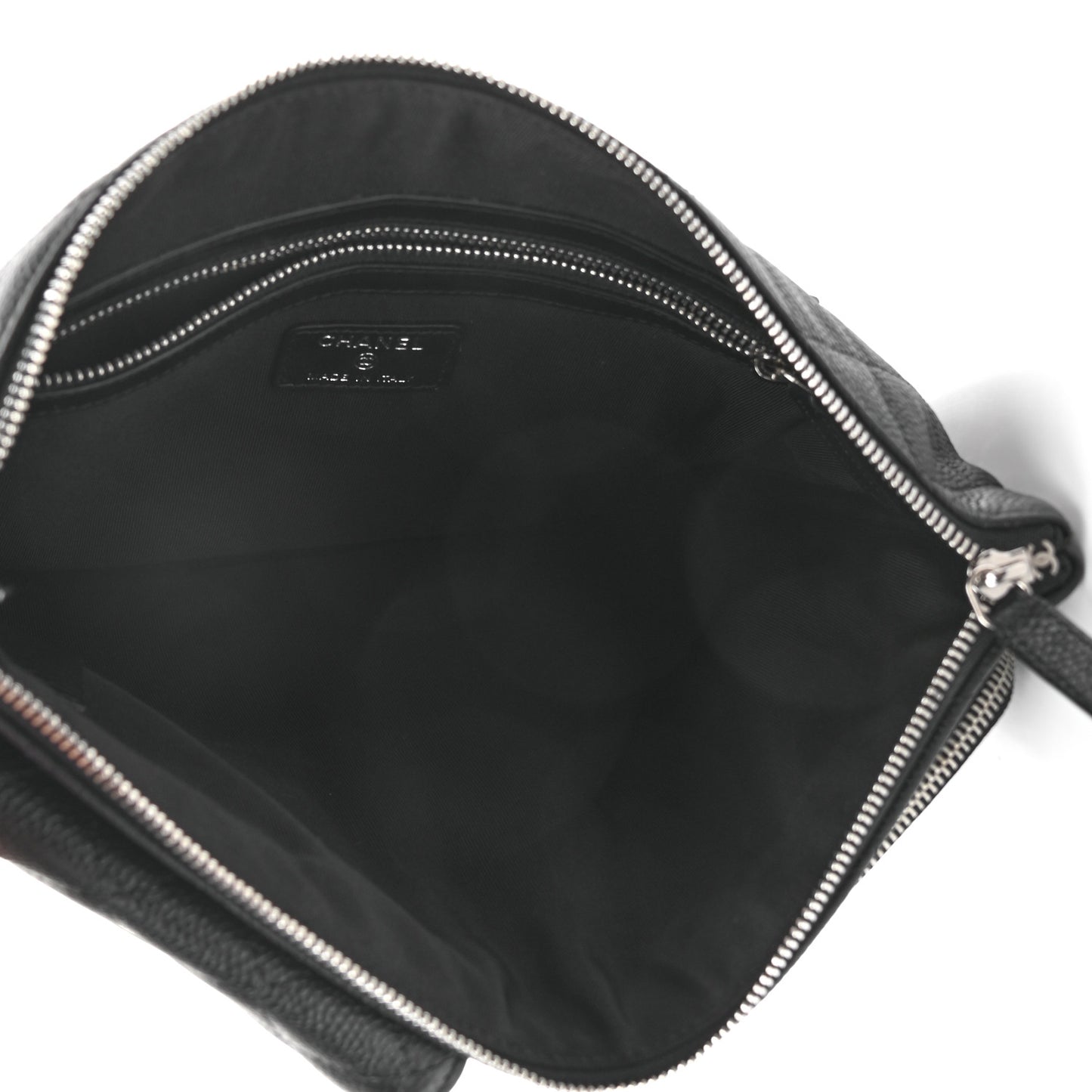 Caviar Quilted Zipped Multi Pouch Black