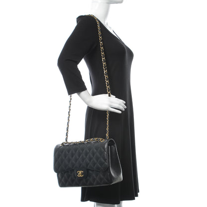Chanel Caviar Quilted Jumbo Double Flap Black 2 of 10