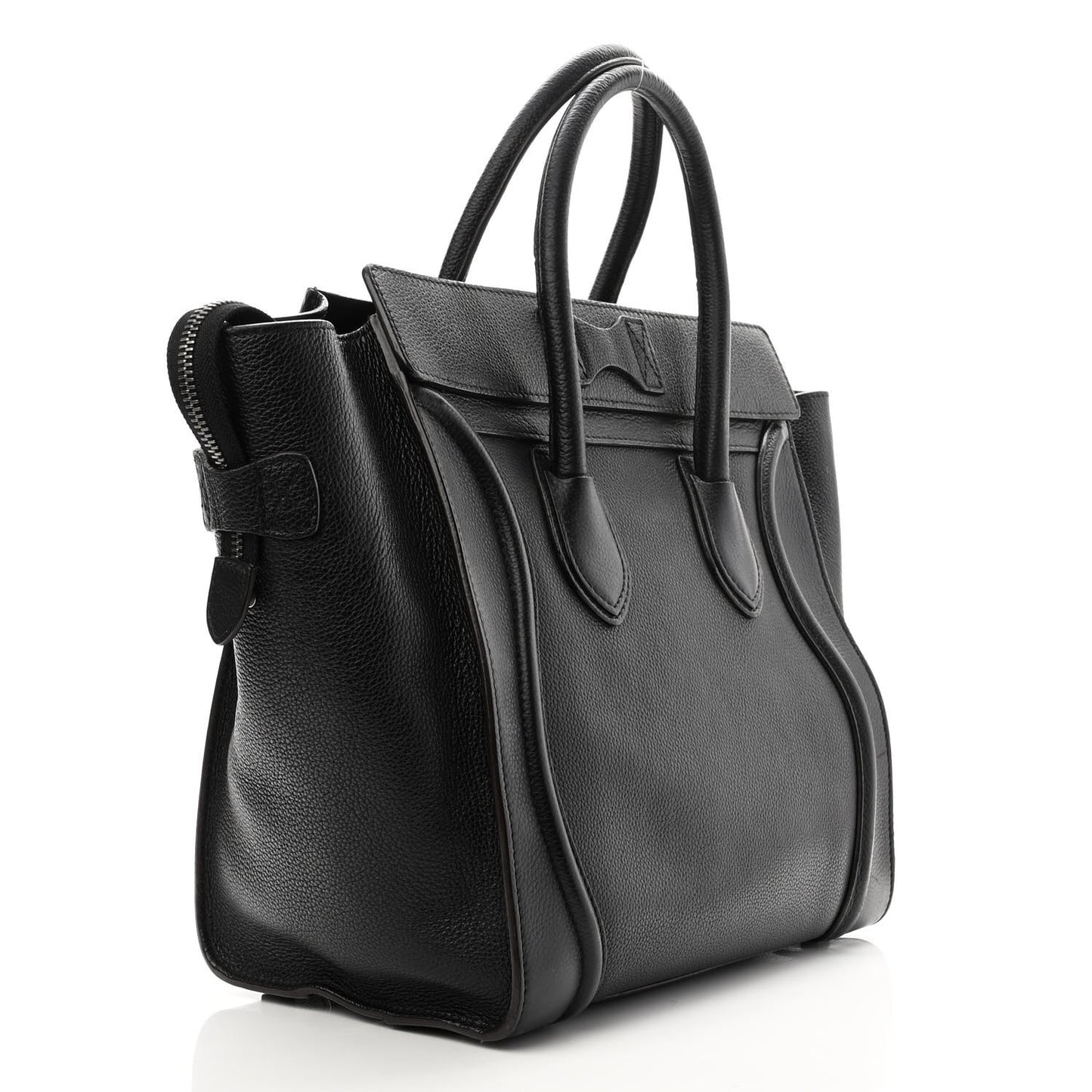 Drummed Calfskin Mini Luggage Black
