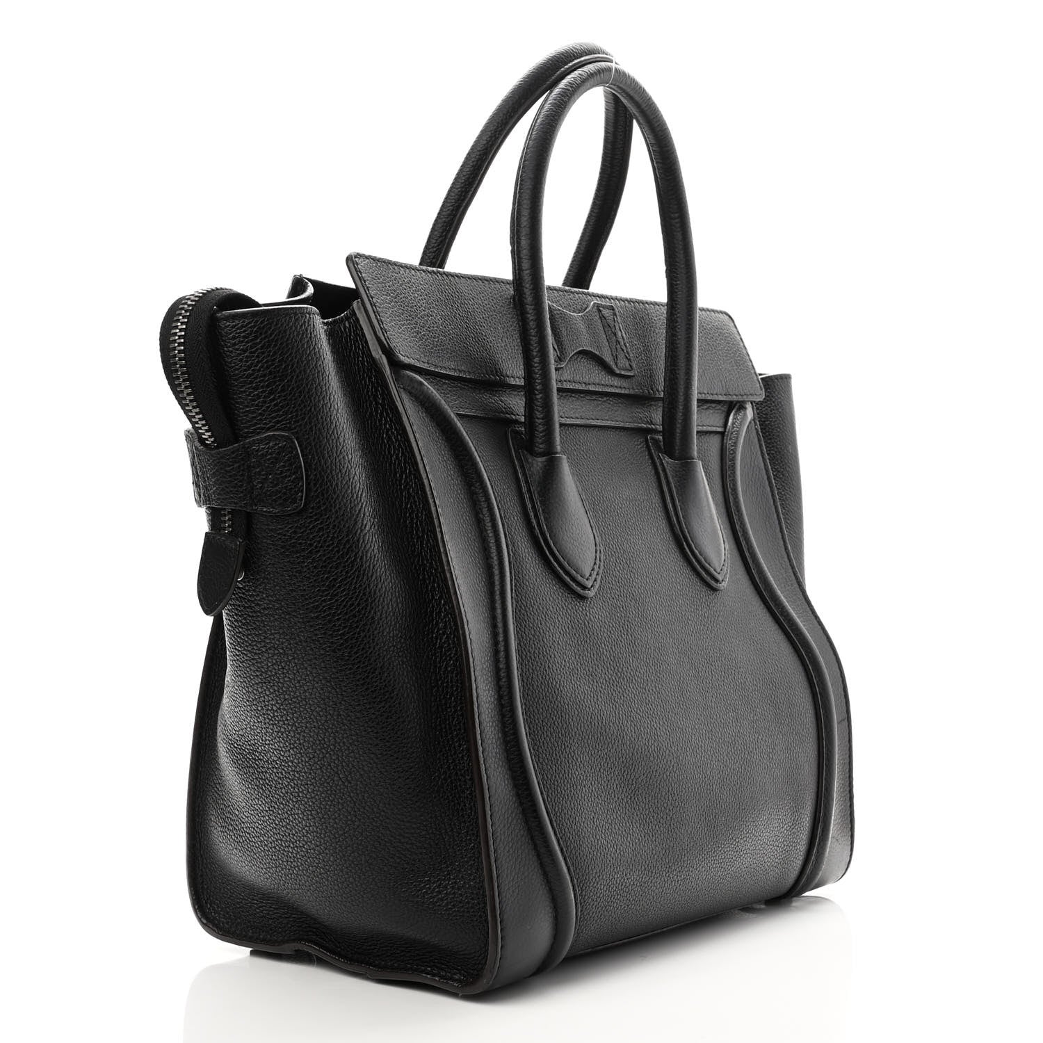 Celine Drummed Calfskin Mini Luggage Black 2 of 9