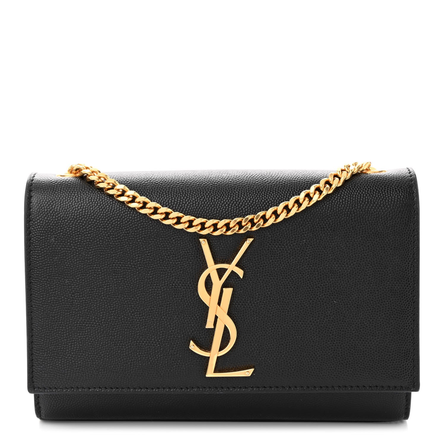 Saint Laurent Grain De Poudre Small Monogram Kate Satchel Black 1 of 12