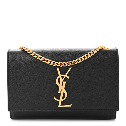Saint Laurent Grain De Poudre Small Monogram Kate Satchel Black 1 of 12