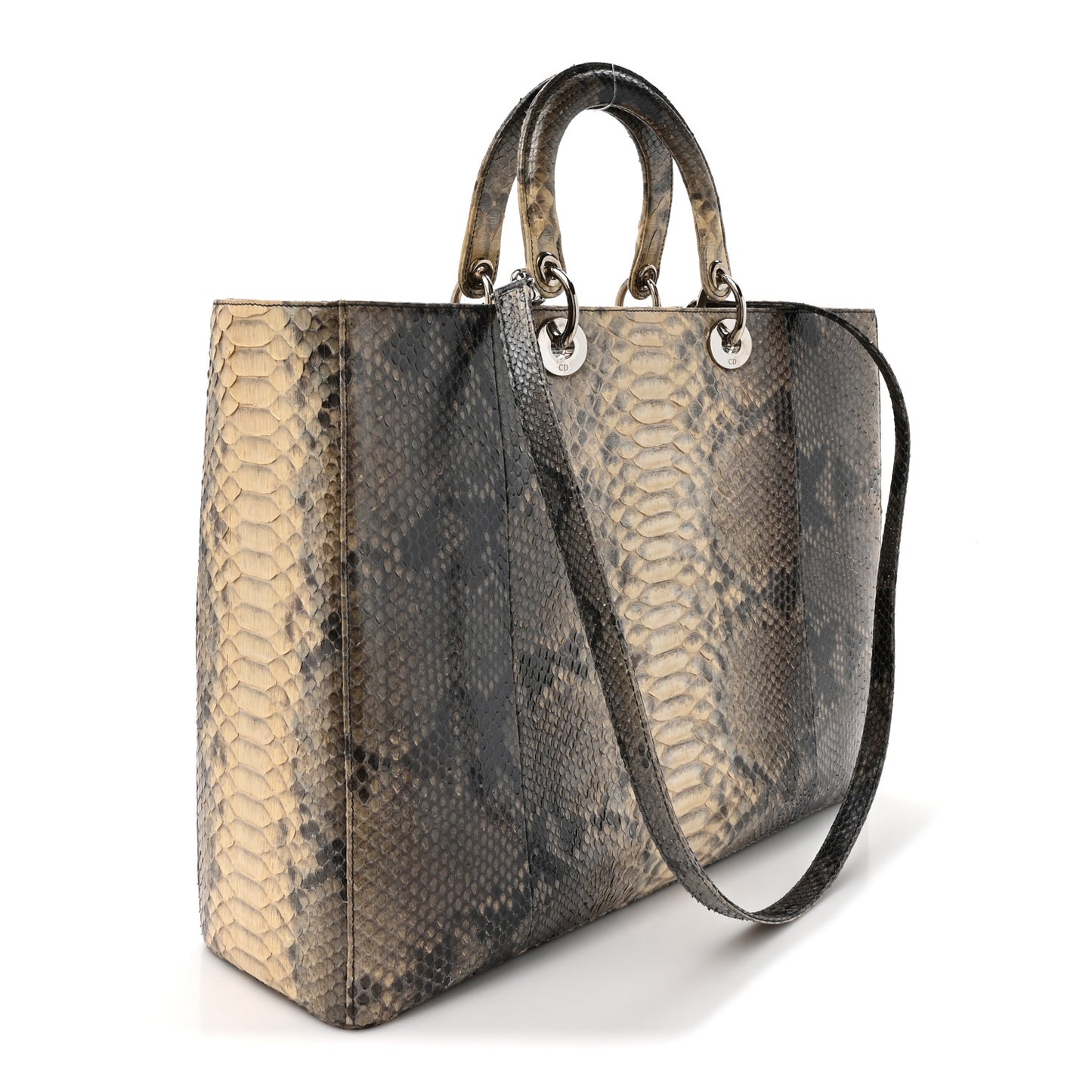 Snakeskin Extra Large Lady Dior Beige