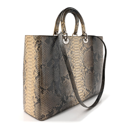 Christian Dior Snakeskin Extra Large Lady Dior Beige 3 of 10