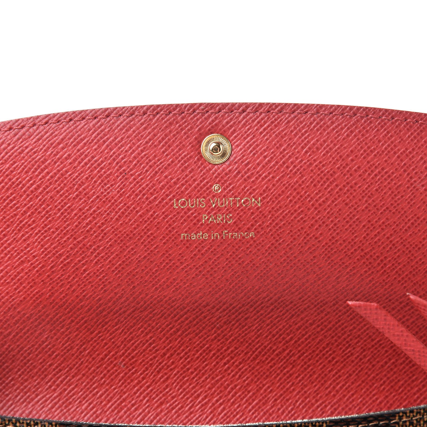 Damier Ebene Emilie Wallet Red