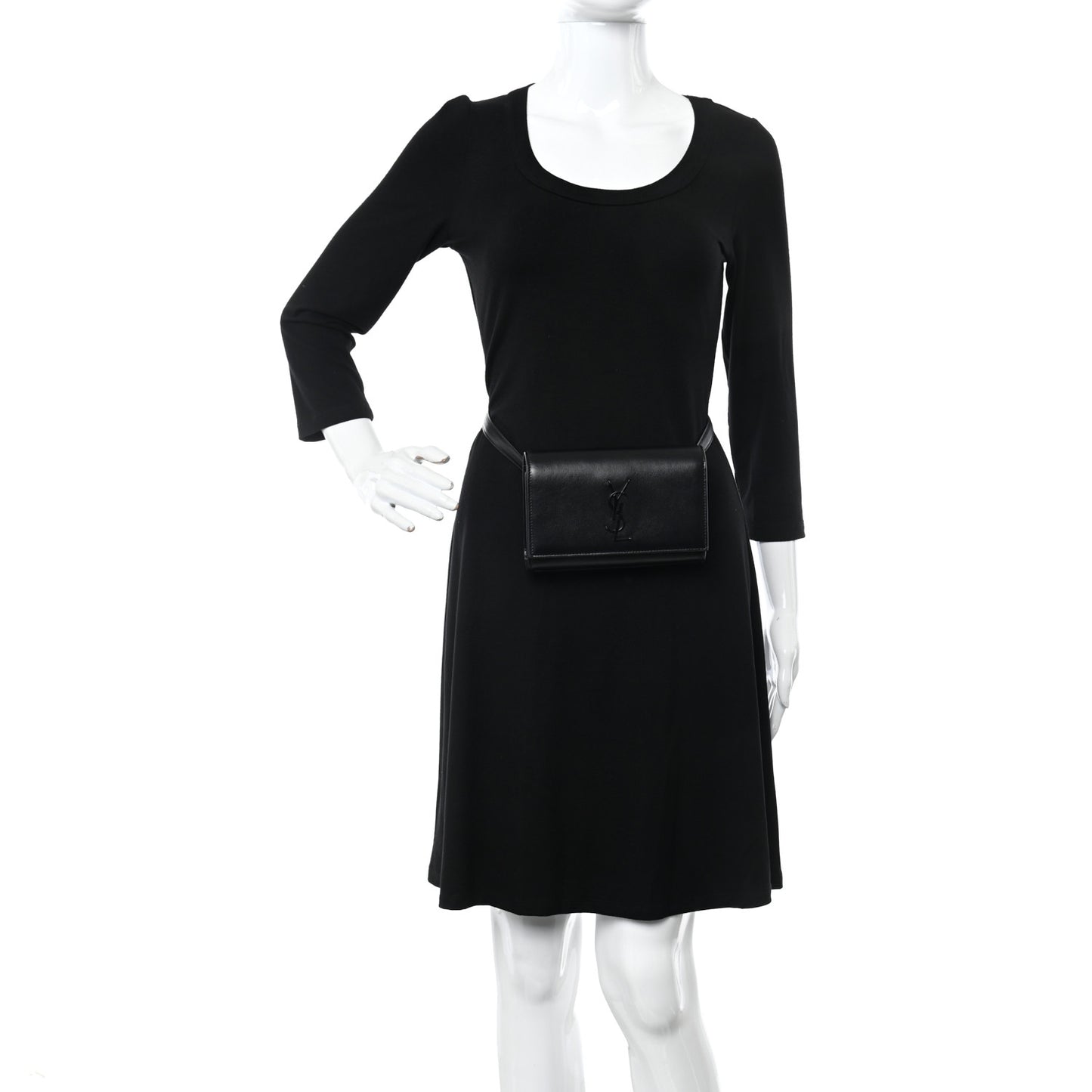 Smooth Calfskin Monogram Kate Belt Bag Black