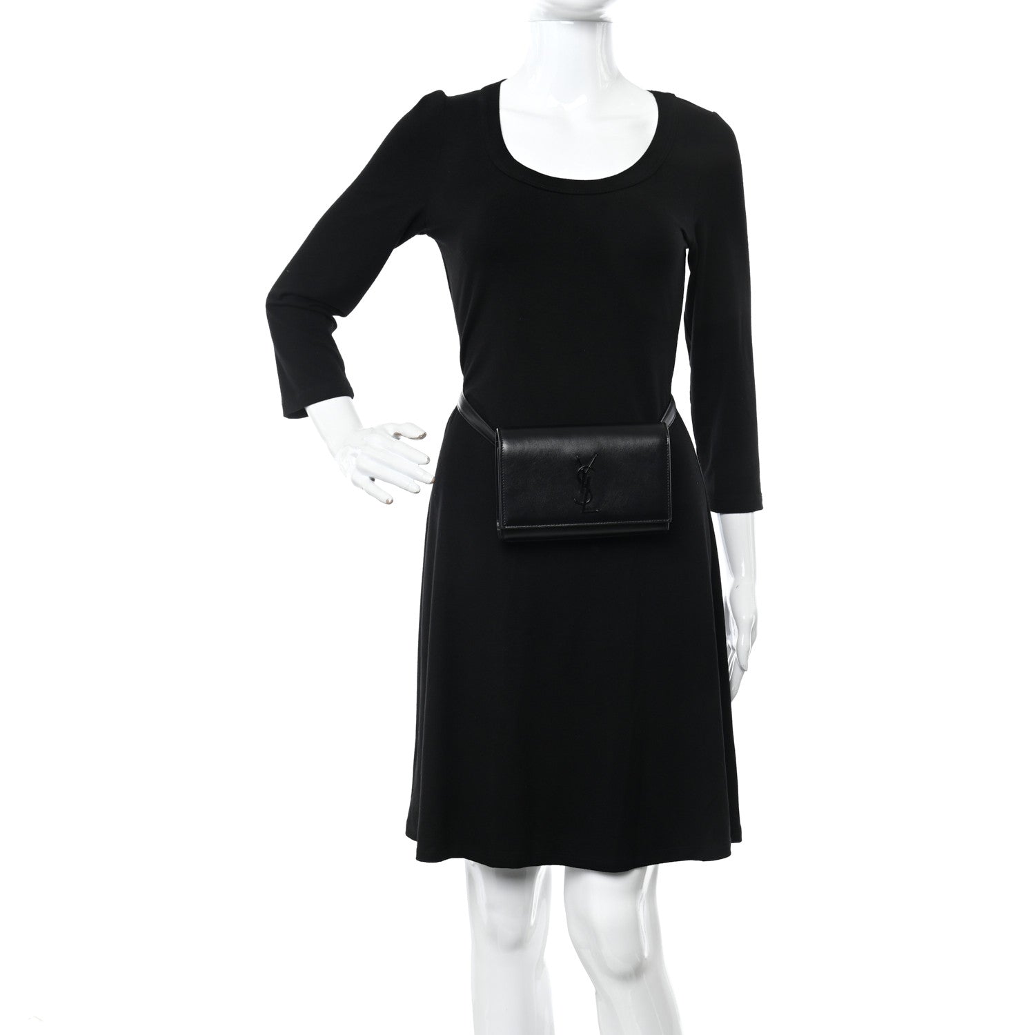 Saint Laurent Smooth Calfskin Monogram Kate Belt Bag Black 2 of 9