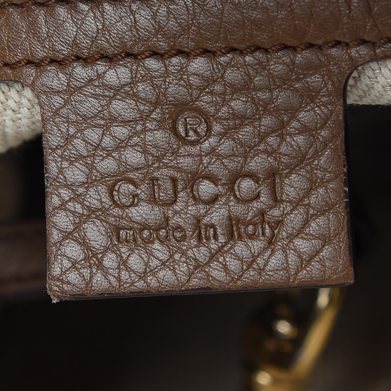 Gucci Pebbled Calfskin Medium Soho Shoulder Bag Brown 5 of 13