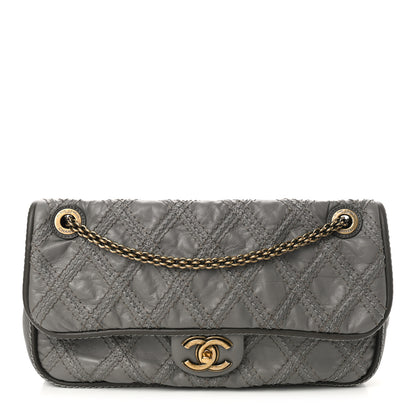 Chanel Calfskin Stitch Triptych Flap Grey 1 of 9