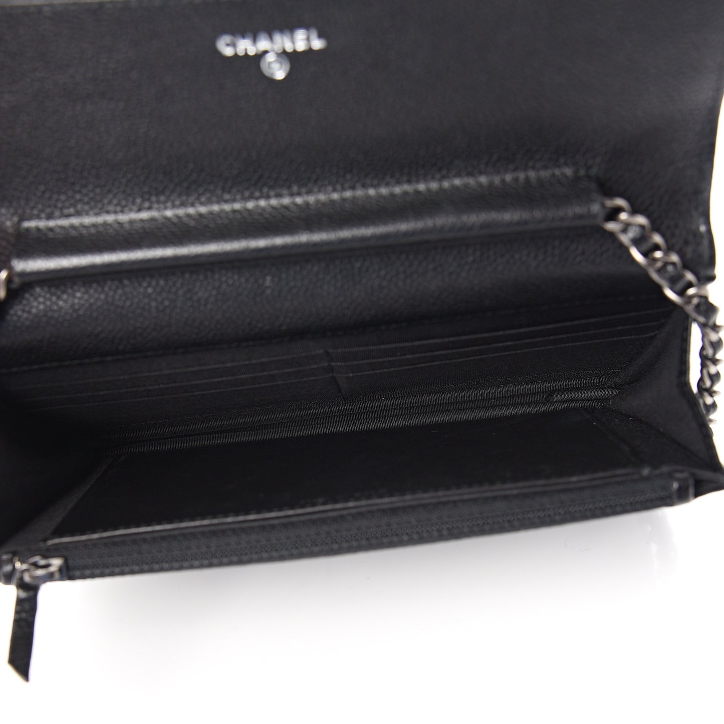 Caviar Quilted Boy Wallet On Chain WOC Black