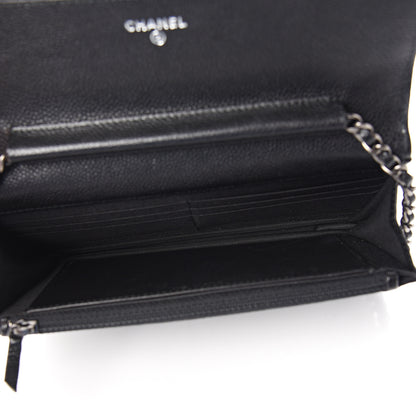 Chanel Caviar Quilted Boy Wallet On Chain WOC Black 4 of 10