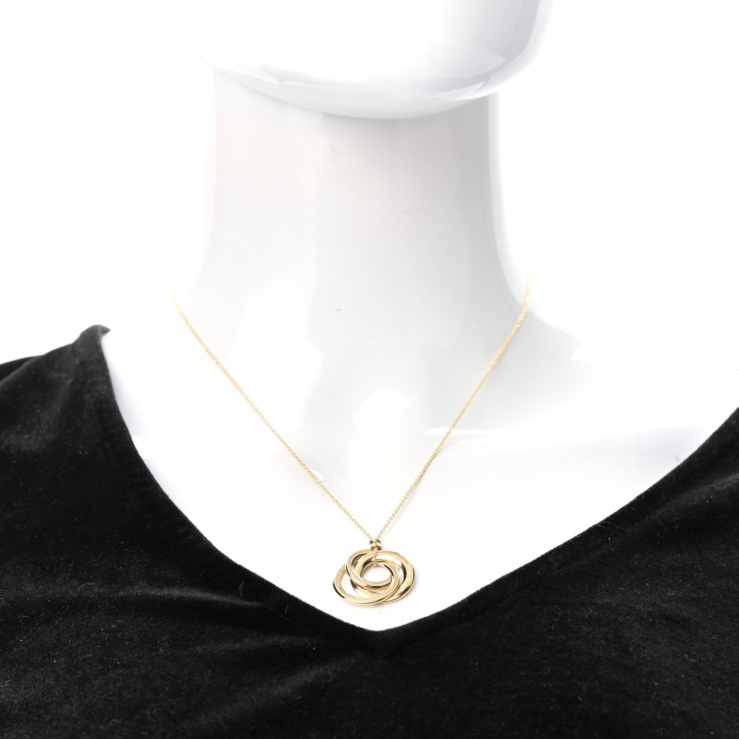 Tiffany 18K Yellow Gold 1837 Interlocking Circles Necklace 2 of 6