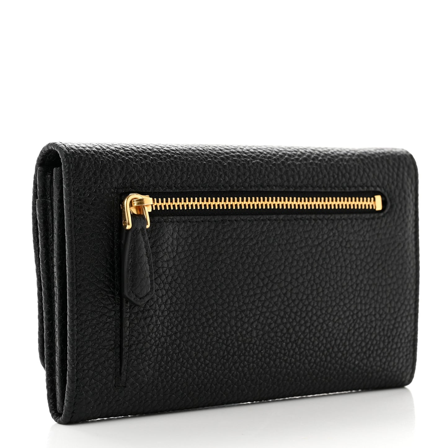 Vitello Grain Wristlet Wallet Black