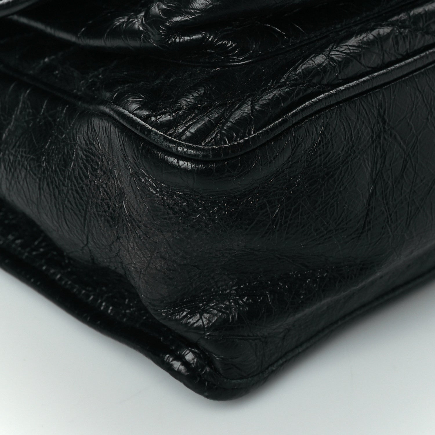 Saint Laurent Crinkled Calfskin Matelasse Monogram Medium Niki Chain Satchel Black 9 of 10