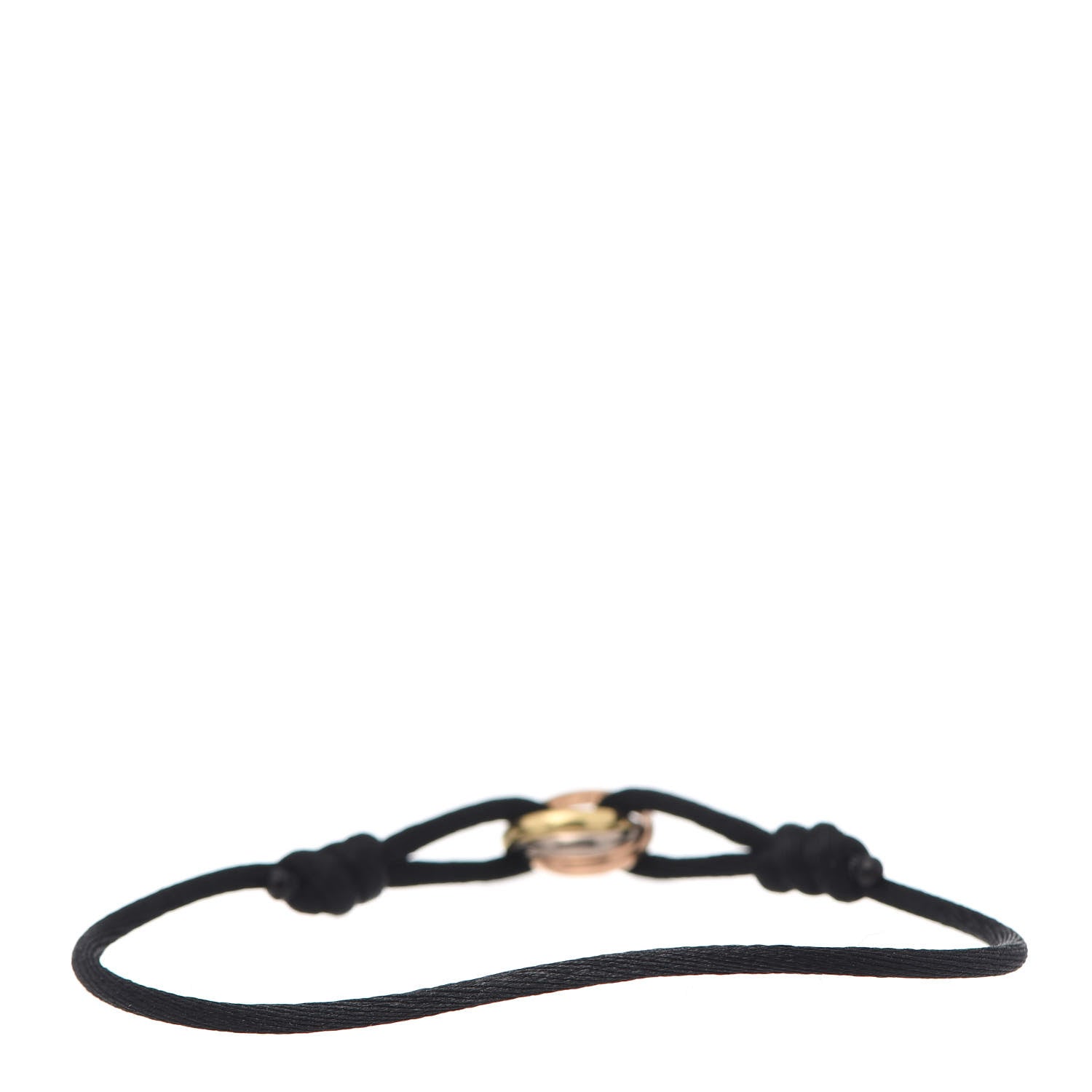 Cartier 18K Pink Yellow White Gold Trinity Adjustable Cord Bracelet Black 3 of 7
