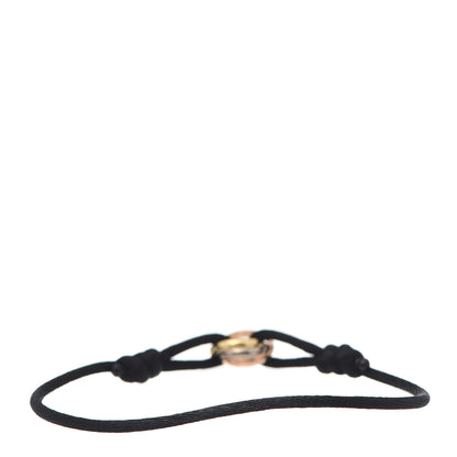 Cartier 18K Pink Yellow White Gold Trinity Adjustable Cord Bracelet Black 3 of 7