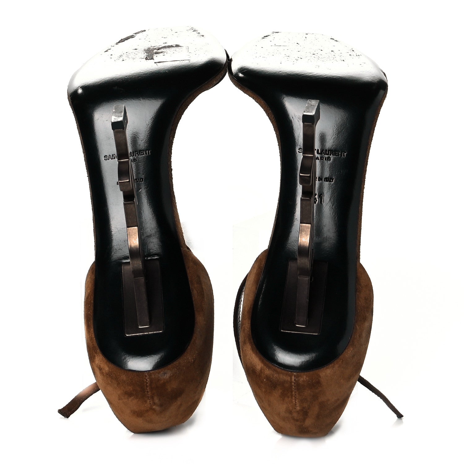 Saint Laurent Suede Calfskin Opyum 110 Sandals 41 Cachemere Gold 6 of 10