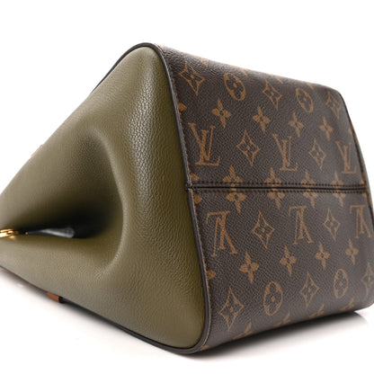 Louis Vuitton Calfskin Monogram Fold Tote PM Cream Khaki Black 8 of 9