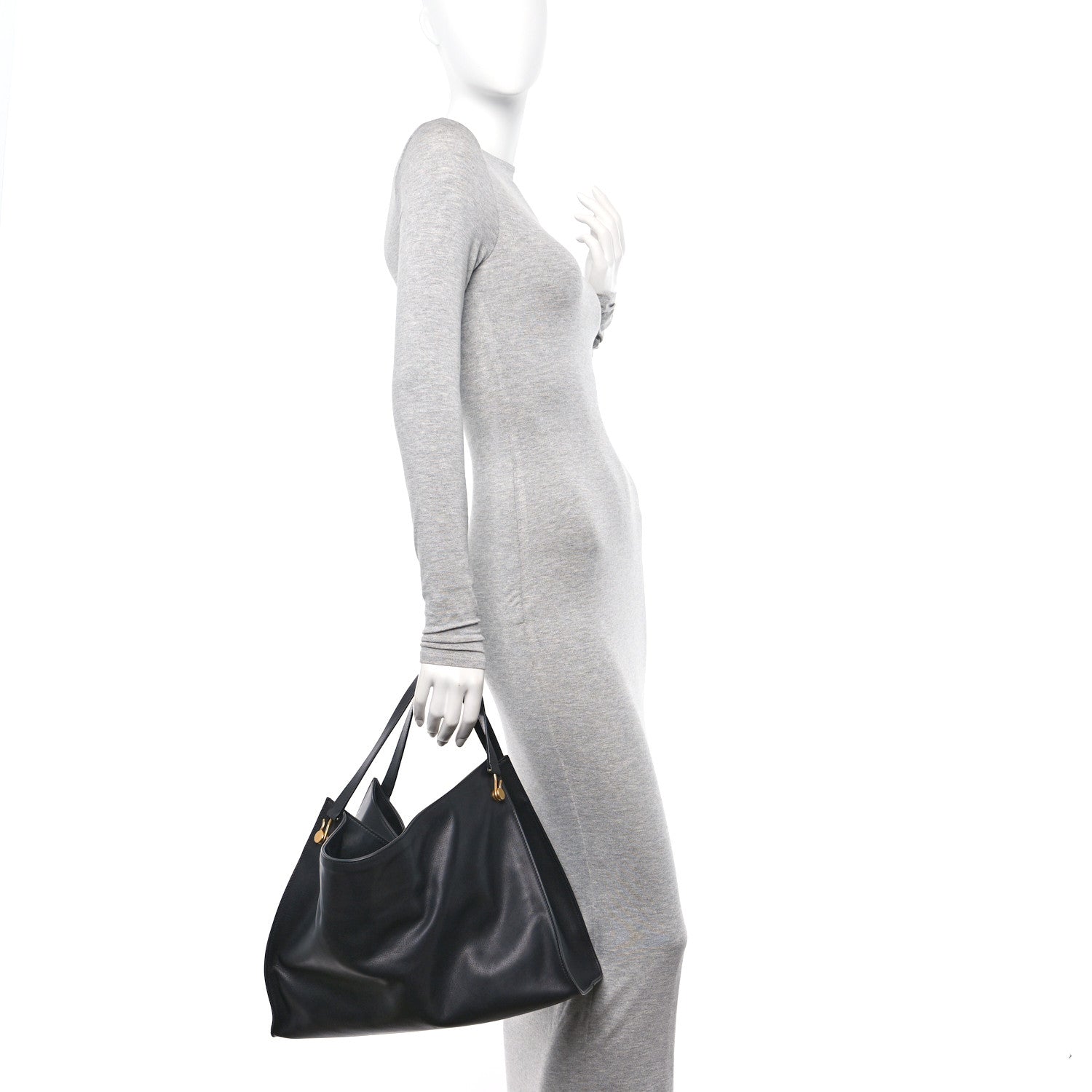 The Row Polished Saddle Calfskin Alexia Bag Black 2 of 12