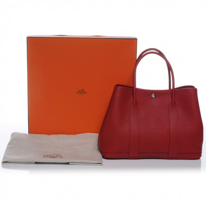 Hermes Fjord Garden Party Tote 36 MM Rouge Garance 5 of 8