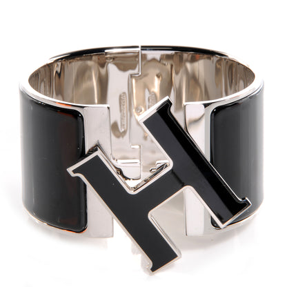 Hermes Palladium Clic Clac H Bracelet Extra Wide PM Black 5 of 6