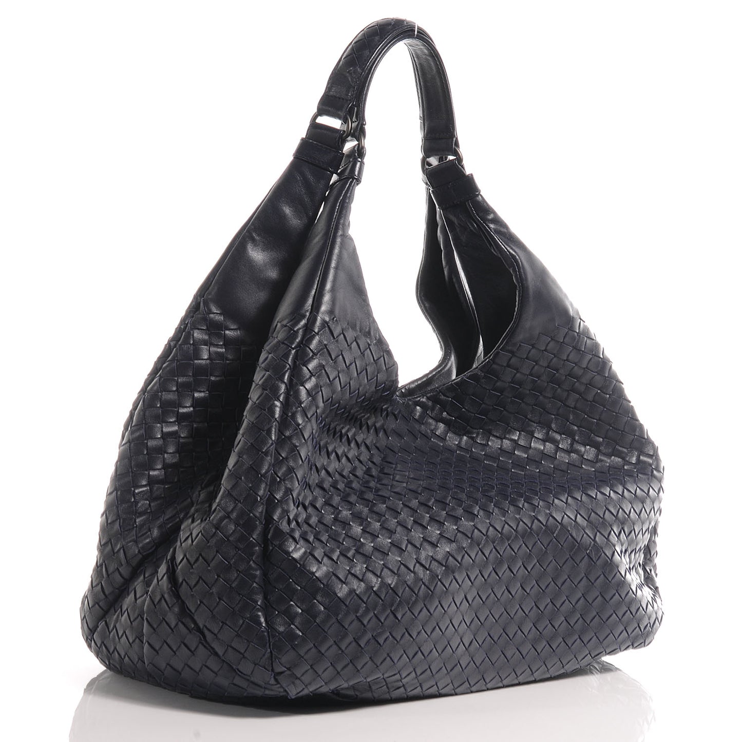 Nappa Intrecciato Large Campana Hobo Ink