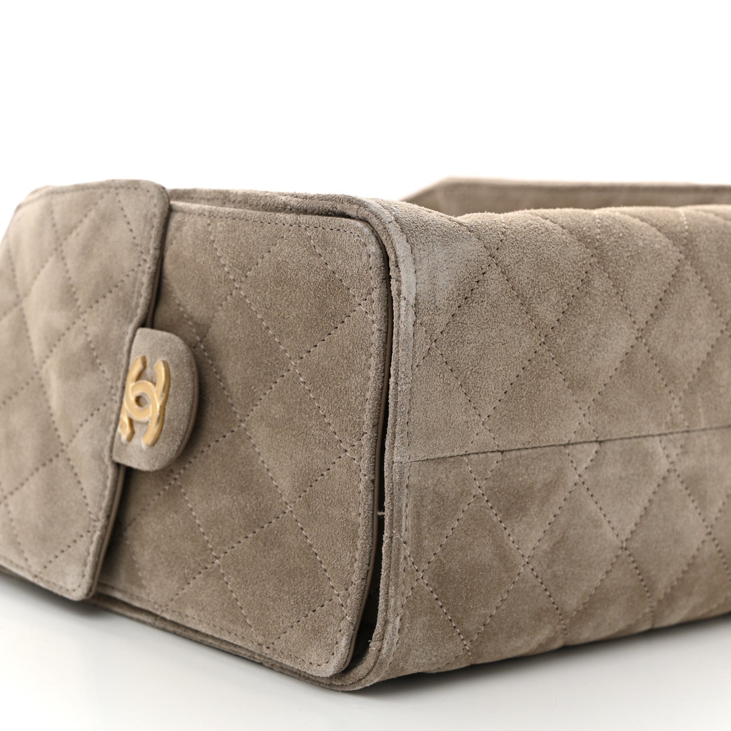 Chanel Suede Quilted Small Chanel 25 Handbag Dark Grey 9 of 10