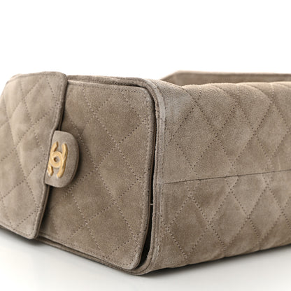 Chanel Suede Quilted Small Chanel 25 Handbag Dark Grey 9 of 10