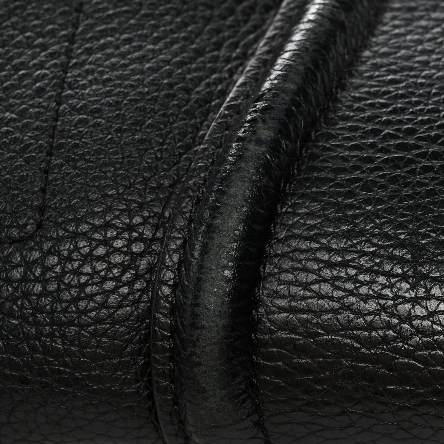 Drummed Calfskin Mini Luggage Black