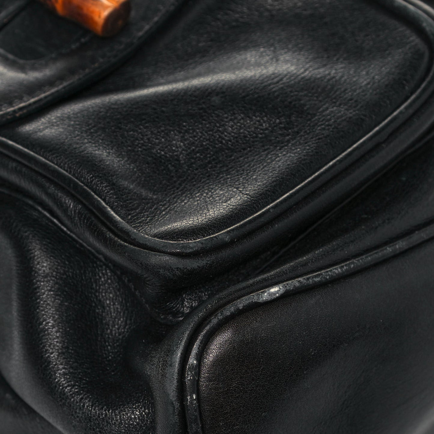 Calfskin Bamboo Backpack Black