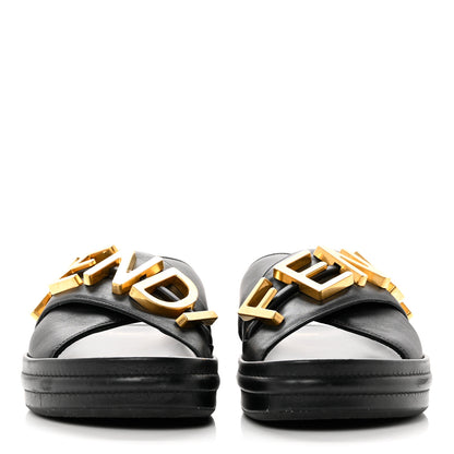 Fendi Vitello Womens Fendigraphy Slide Sandals 38.5 Black 2 of 9