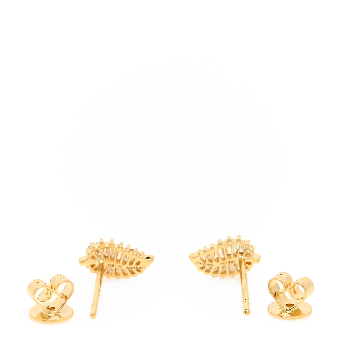18K Rose Gold Diamond Small Palm Leaf Earrings