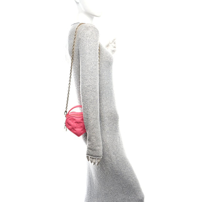 Louis Vuitton Calfskin Embroidered Monogram Pop My Heart Bag Pouch Dragon Fruit Pink 2 of 9