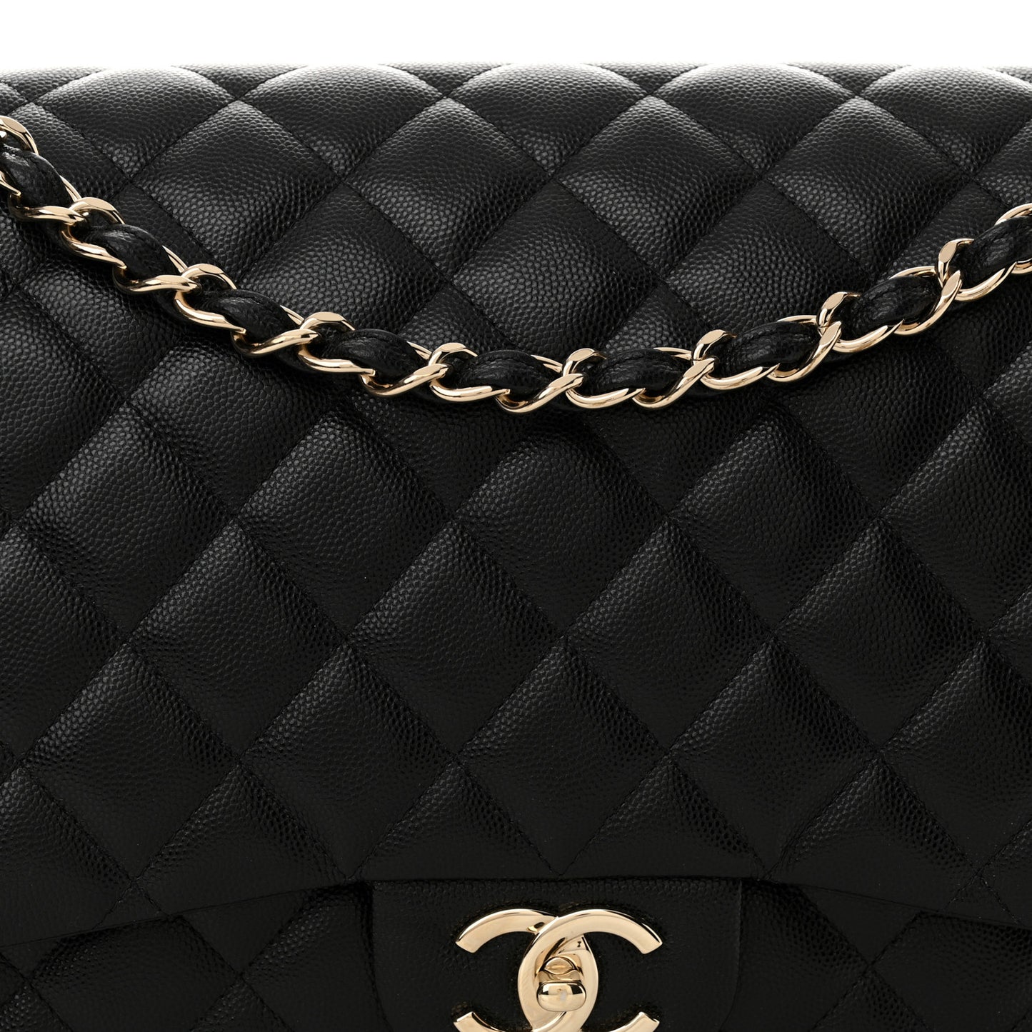 Caviar Quilted Maxi Double Flap Black