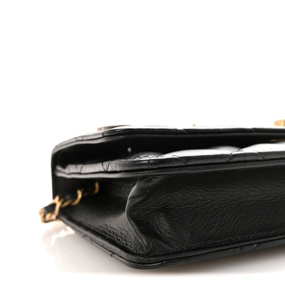 Chanel Lambskin Quilted Lucky Charms 2.55 Reissue Wallet On Chain WOC Black 10 of 12