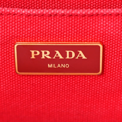 Prada Canapa Small Logo Tote Rosso 6 of 12