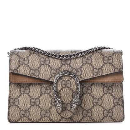 Gucci GG Supreme Monogram Super Mini Dionysus Shoulder Bag Taupe 1 of 6