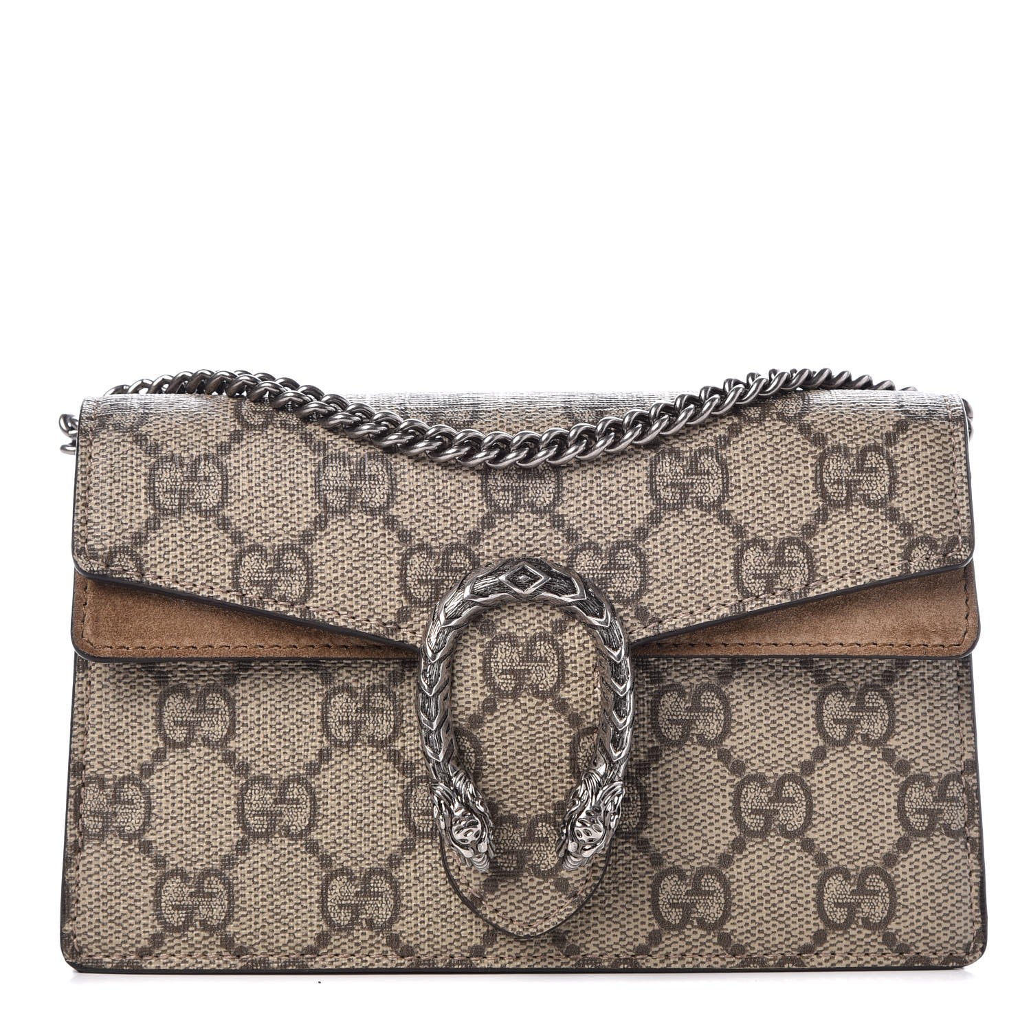 Gucci GG Supreme Monogram Super Mini Dionysus Shoulder Bag Taupe 1 of 6