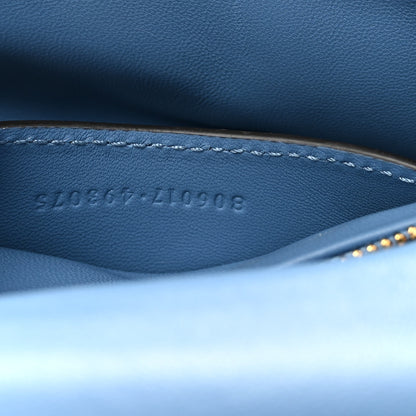Gucci Lambskin Embossed Mini GG Milano Top Handle Shoulder Bag Blue 7 of 10