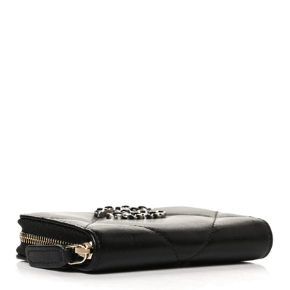 Chanel Lambskin Quilted Chanel 19 Zip Around Coin Purse Wallet Black 4 of 12