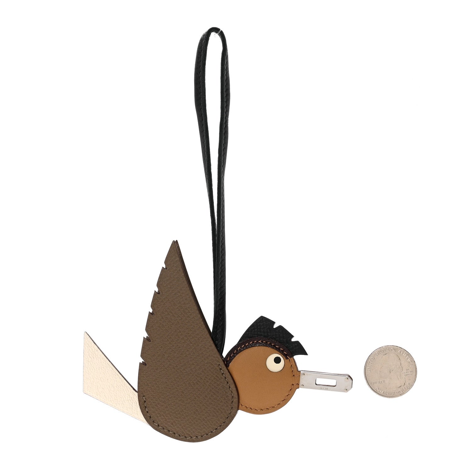 Hermes Epsom Swift Chevre Mysore Birdy Bag Charm Etoupe Nata Biscuit Rouge Sellier Black 2 of 4