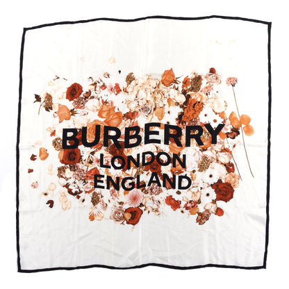 Burberry Silk Floral Print Square Scarf White 1 of 3