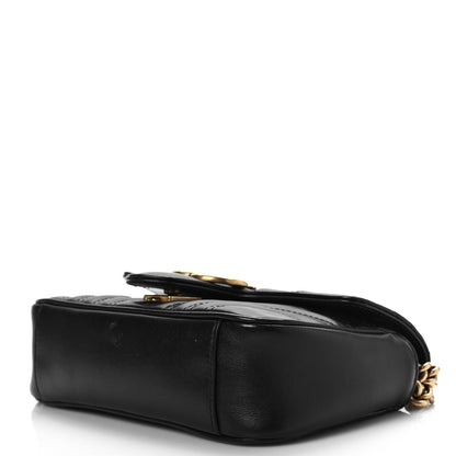 Gucci Calfskin Matelasse Mini GG Marmont Shoulder Bag Black 7 of 8