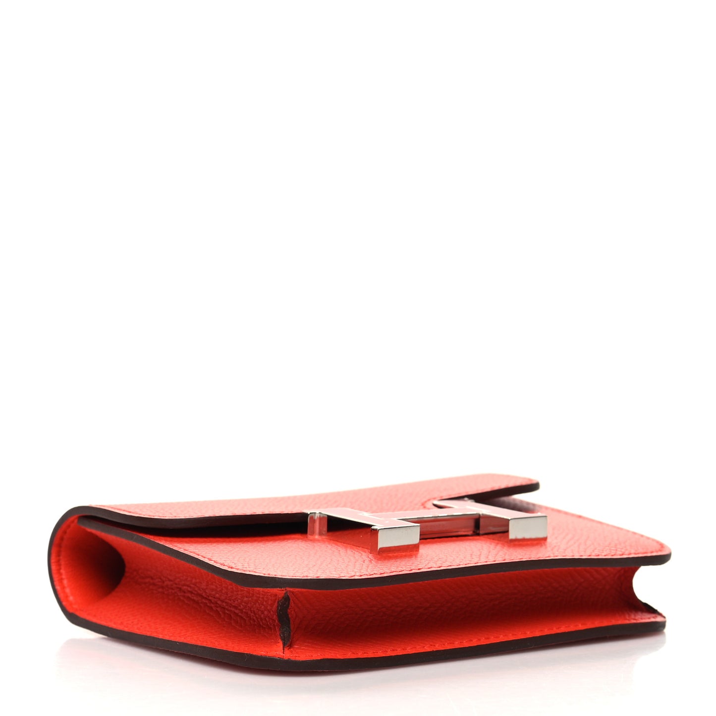 Epsom Enamel Constance Slim Wallet Capucine Sanguine