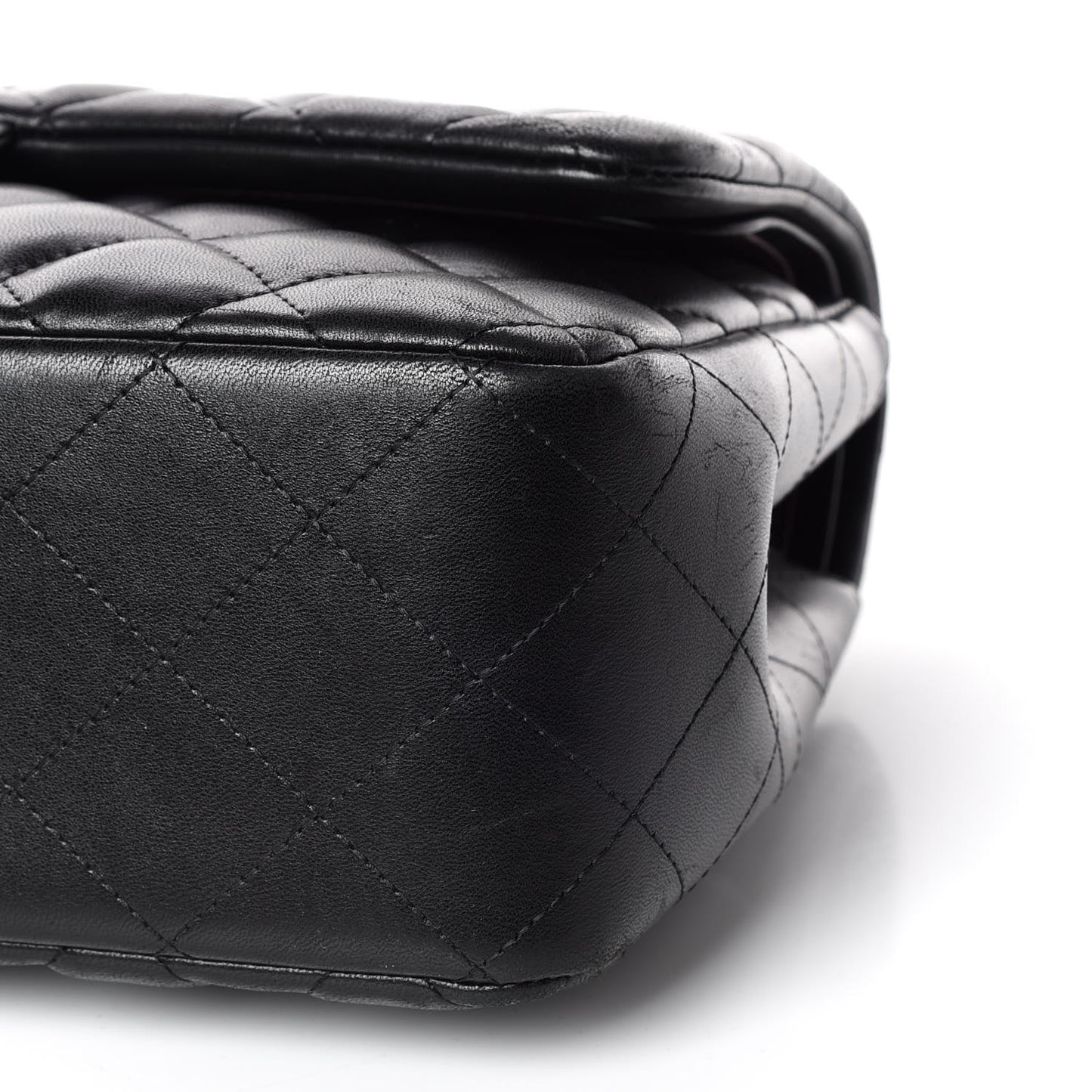 Lambskin Quilted Jumbo Double Flap Black