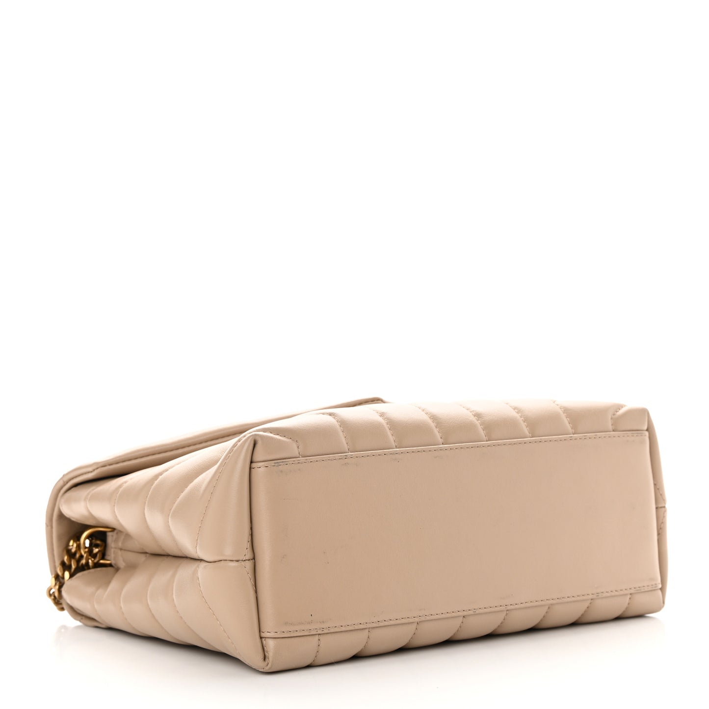 Calfskin Y Quilted Monogram Small Loulou Chain Satchel Dark Beige