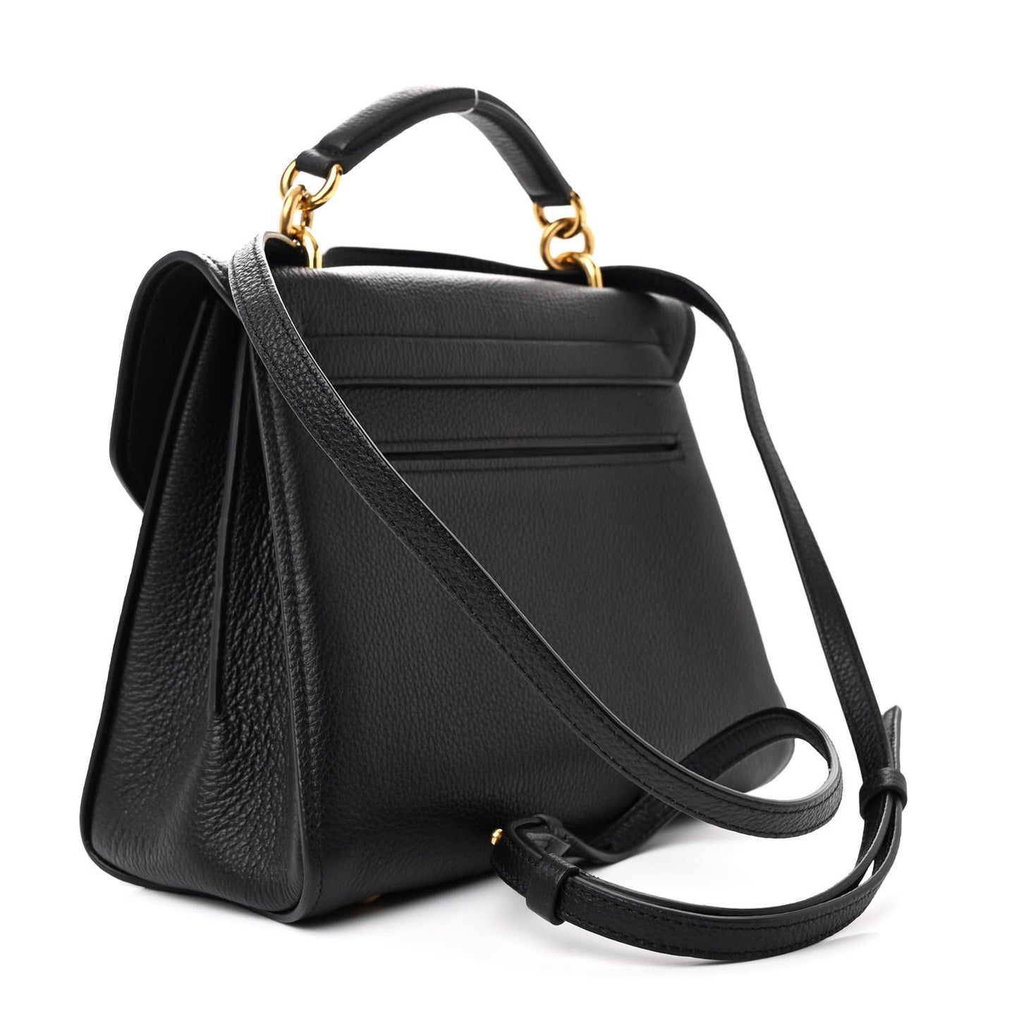 Calfskin Small Margot Top Handle Satchel Black