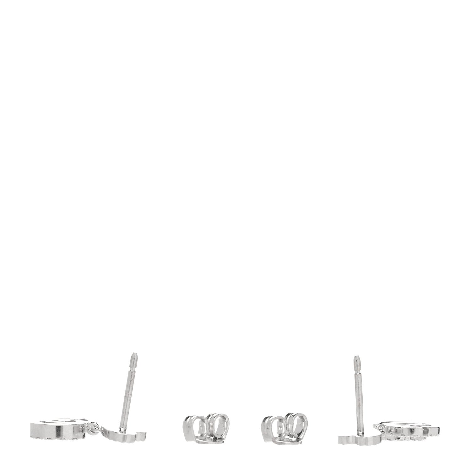 Gucci 18K White Gold Diamond GG Running Heart Drop Earrings 3 of 5