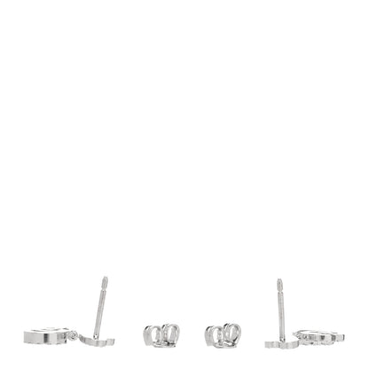 Gucci 18K White Gold Diamond GG Running Heart Drop Earrings 3 of 5