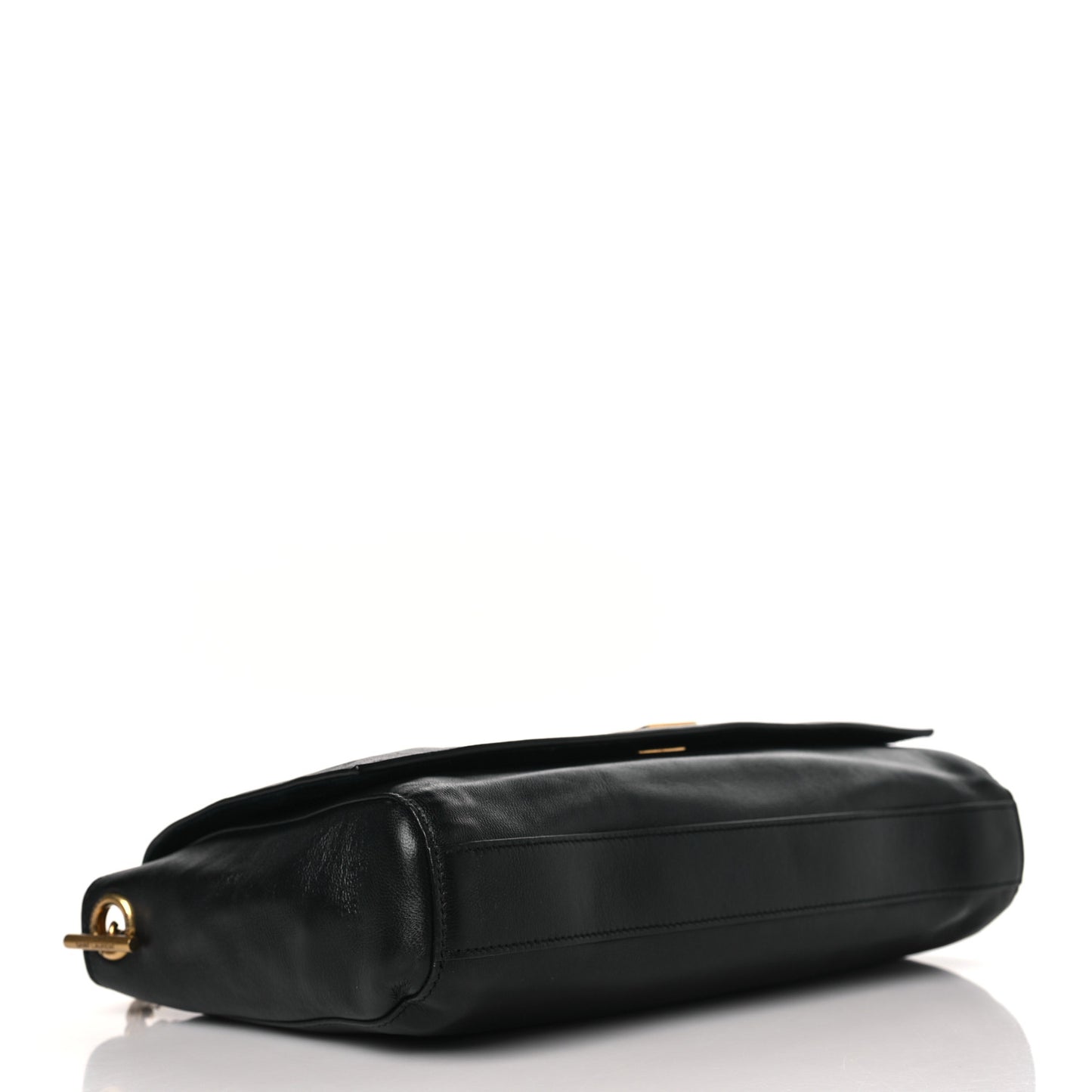 Smooth Calfskin Suede Medium Reversible Monogram Kate Satchel Black